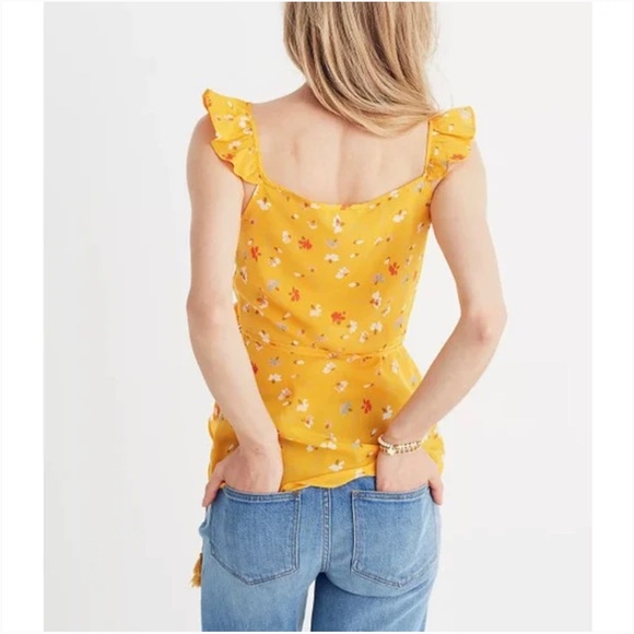 XS Madewell Floral Silk Wrap Cami Top - Picture 2 of 4